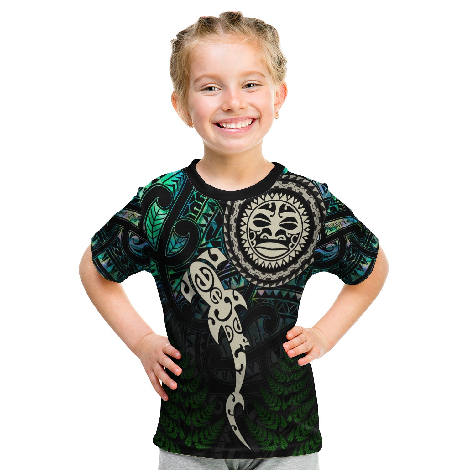 custom-personalised-aotearoa-paua-shell-t-shirt-kid-maori-manaia-and-fish