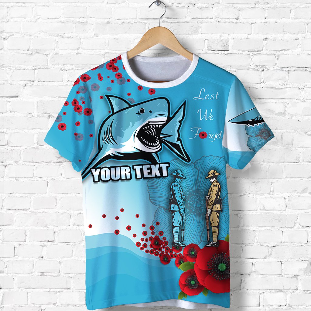 custom-personalised-anzac-sharks-t-shirt-cronulla-lest-we-forget