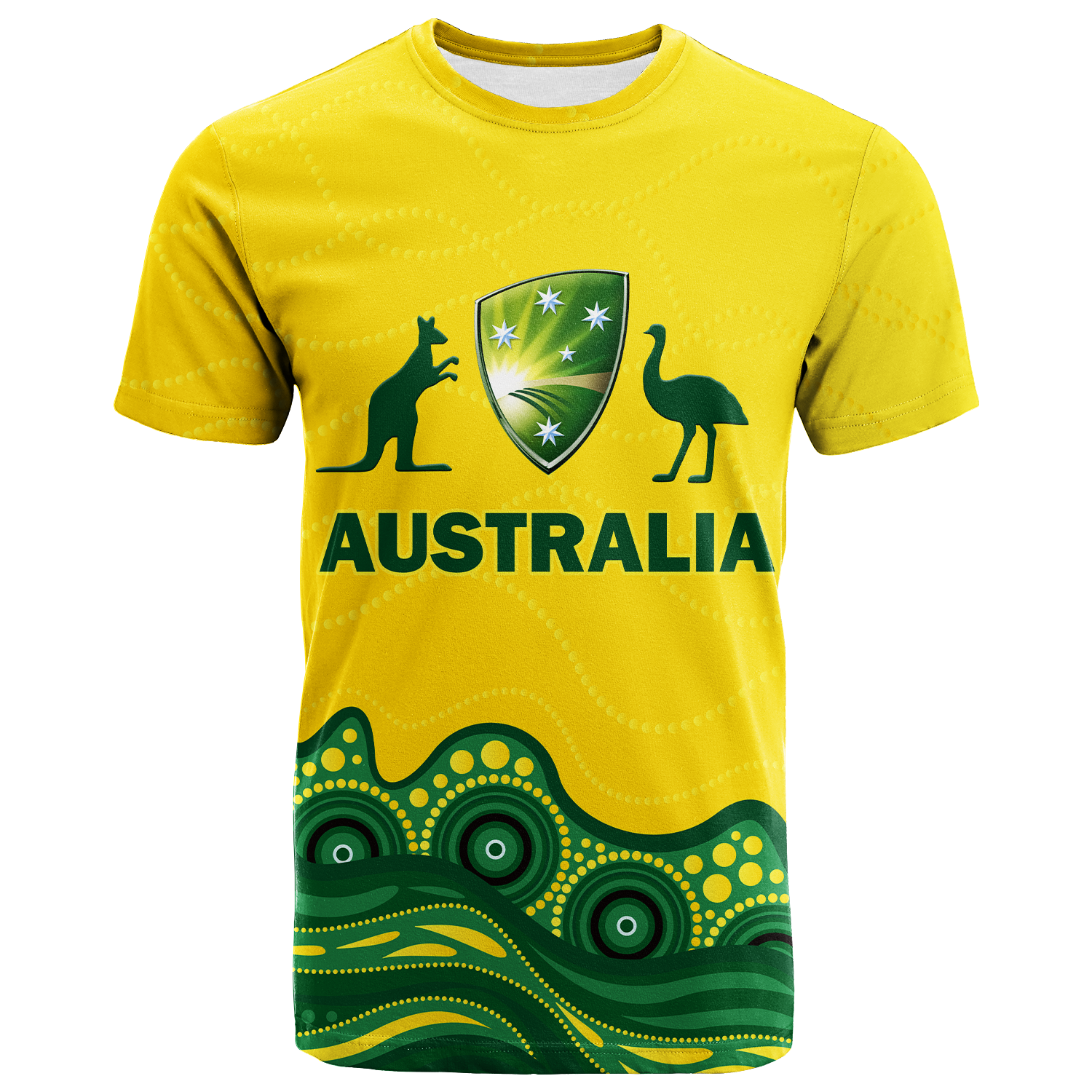 (Custom Personalised) Australia Cricket Aboriginal Pattern T Shirt - LT2