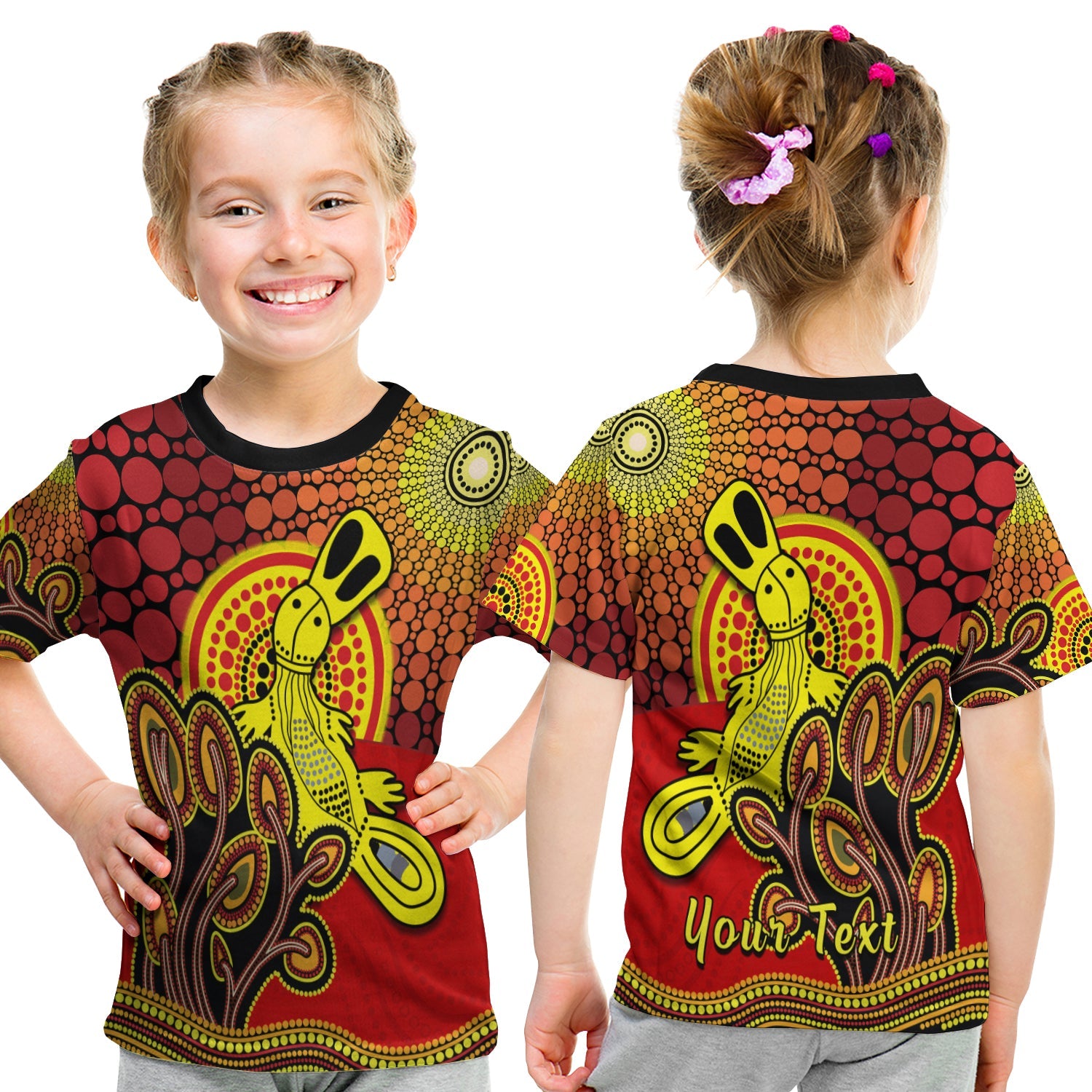 custom-personalised-aboriginal-platypus-t-shirt-kid-tree-on-the-hill-sunshine