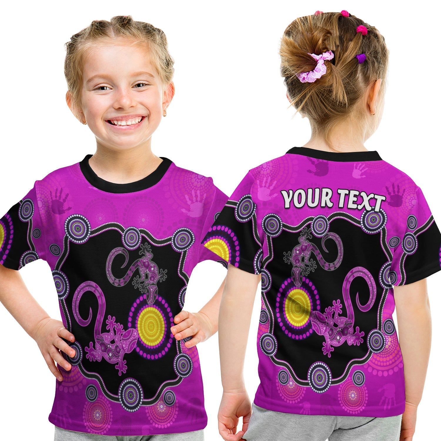 custom-personalised-aboriginal-lizard-t-shirt-kid-attracted-australia-version-purple