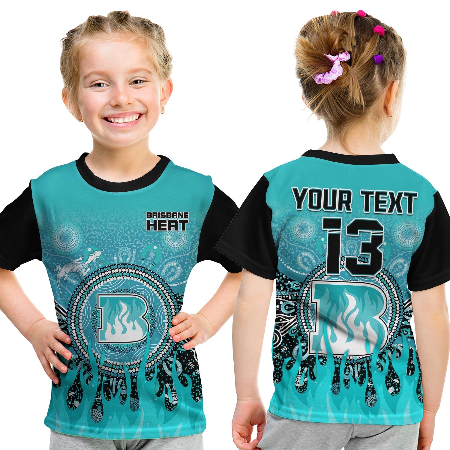 custom-text-and-number-brisbane-heat-t-shirt-kid-aboriginal-dot-fire-australia-cricket