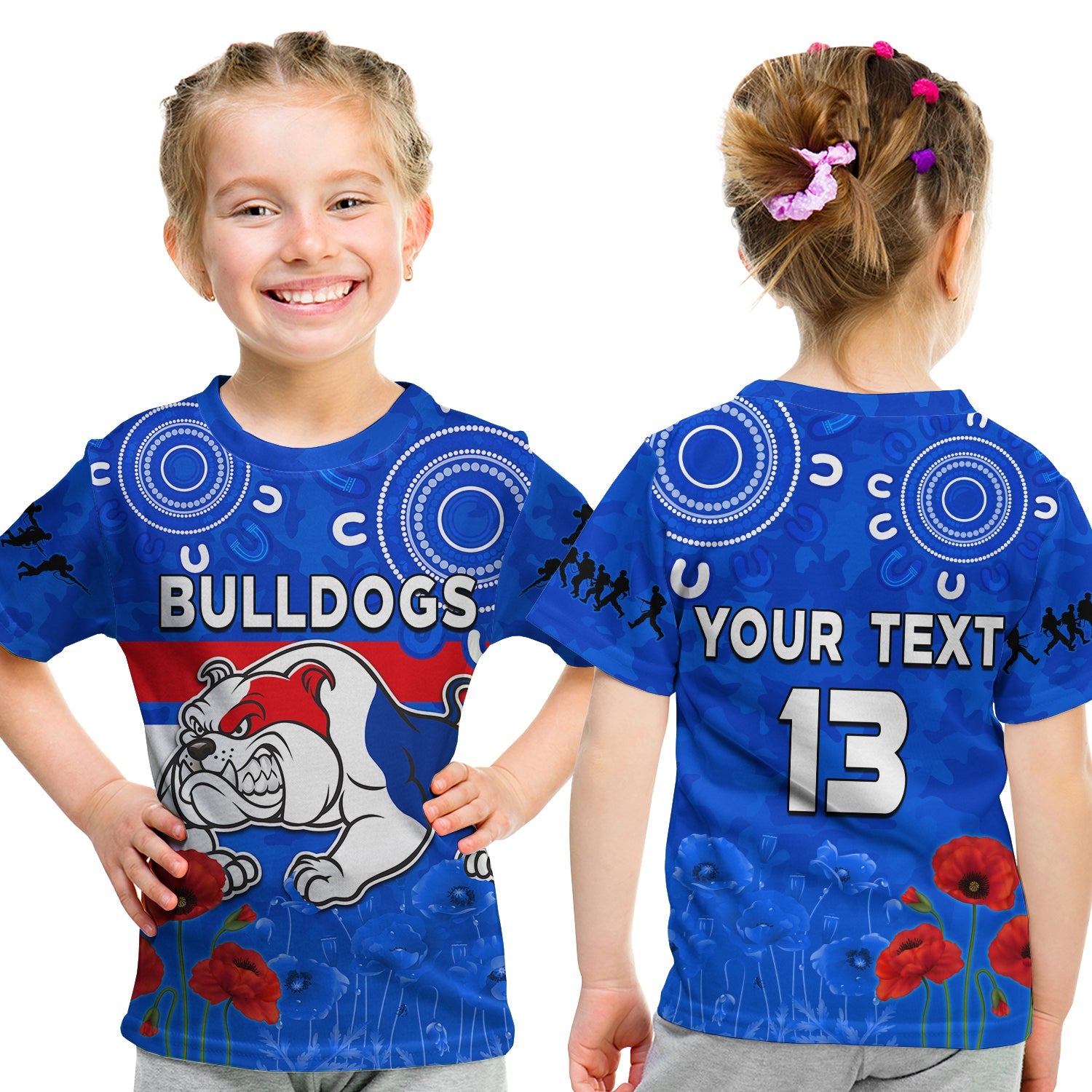 custom-text-and-number-bulldogs-anzac-2022-t-shirt-kid-western-dogs-aboriginal-poppy