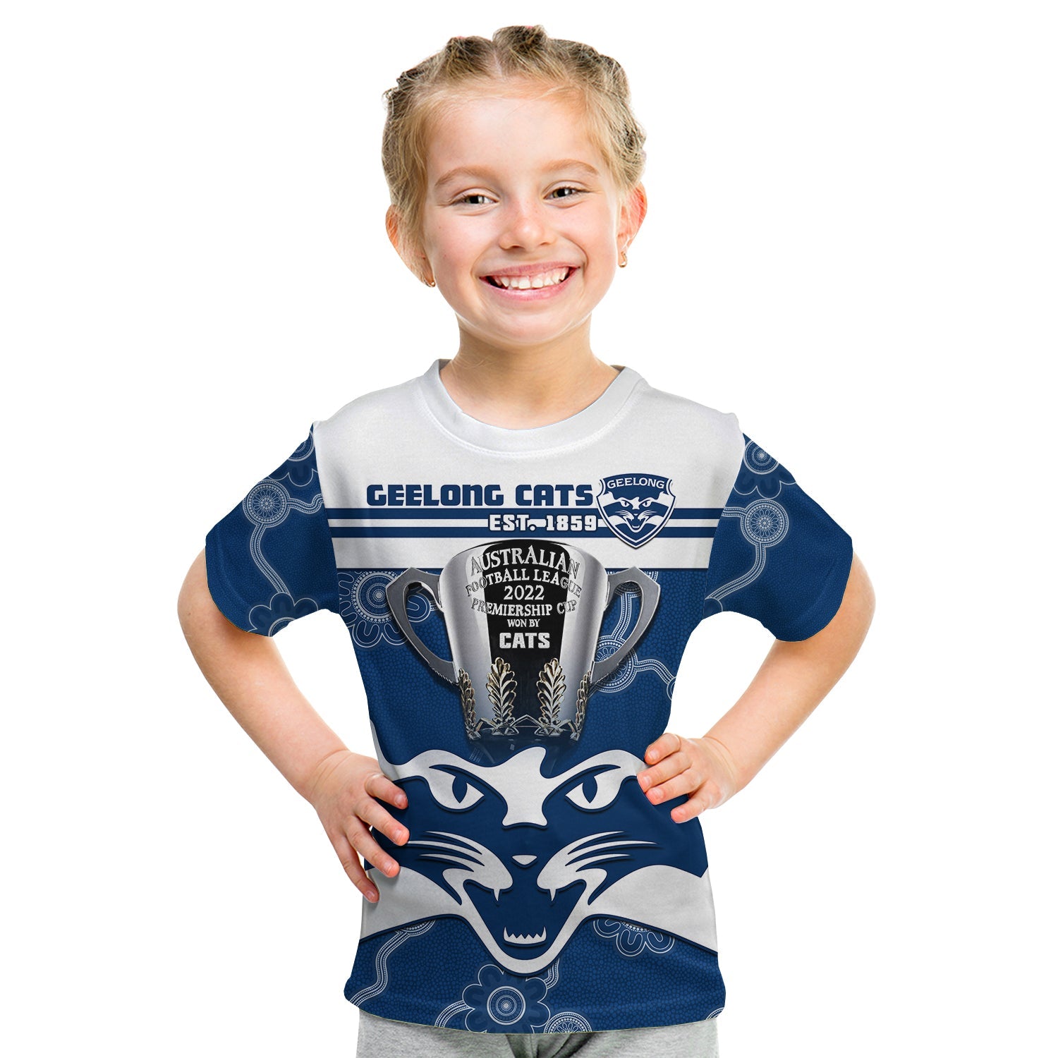 custom-personalised-cats-football-t-shirt-kid-geelong-premiers-2022-aboriginal