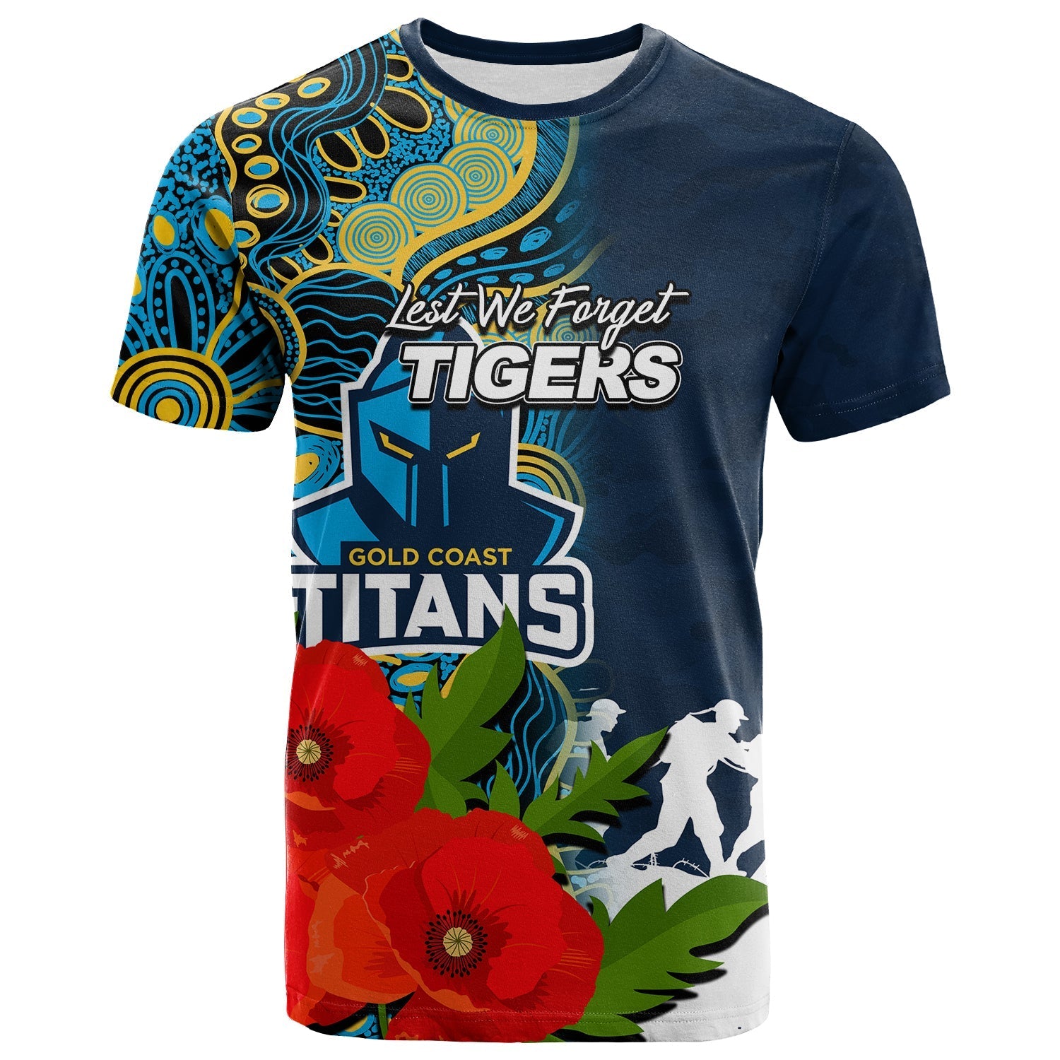 custom-personalisedtitans-anzac-day-aboriginal-mix-army-patterns-t-shirt