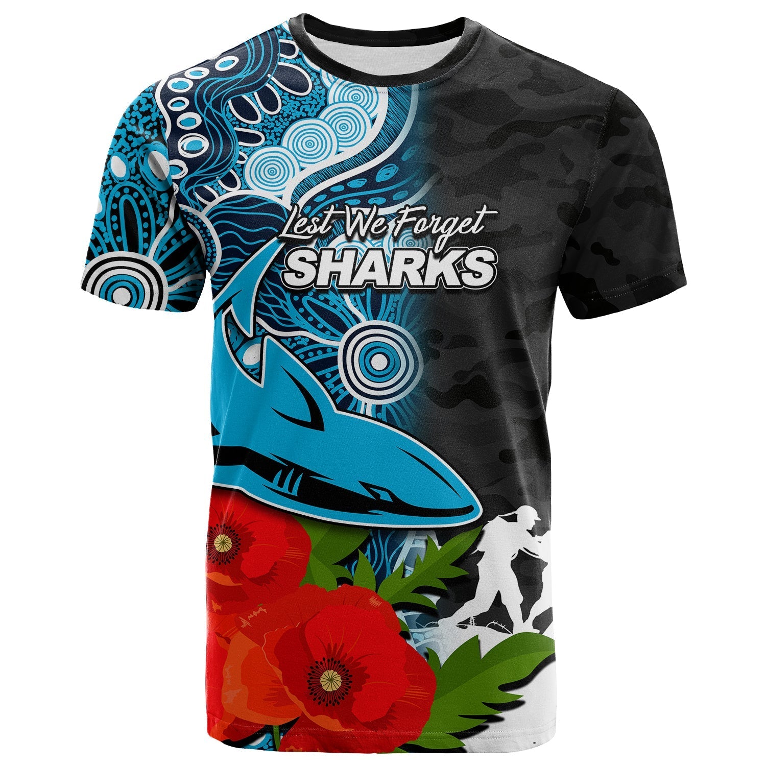 custom-personalisedsharks-anzac-day-aboriginal-mix-army-patterns-t-shirt-1