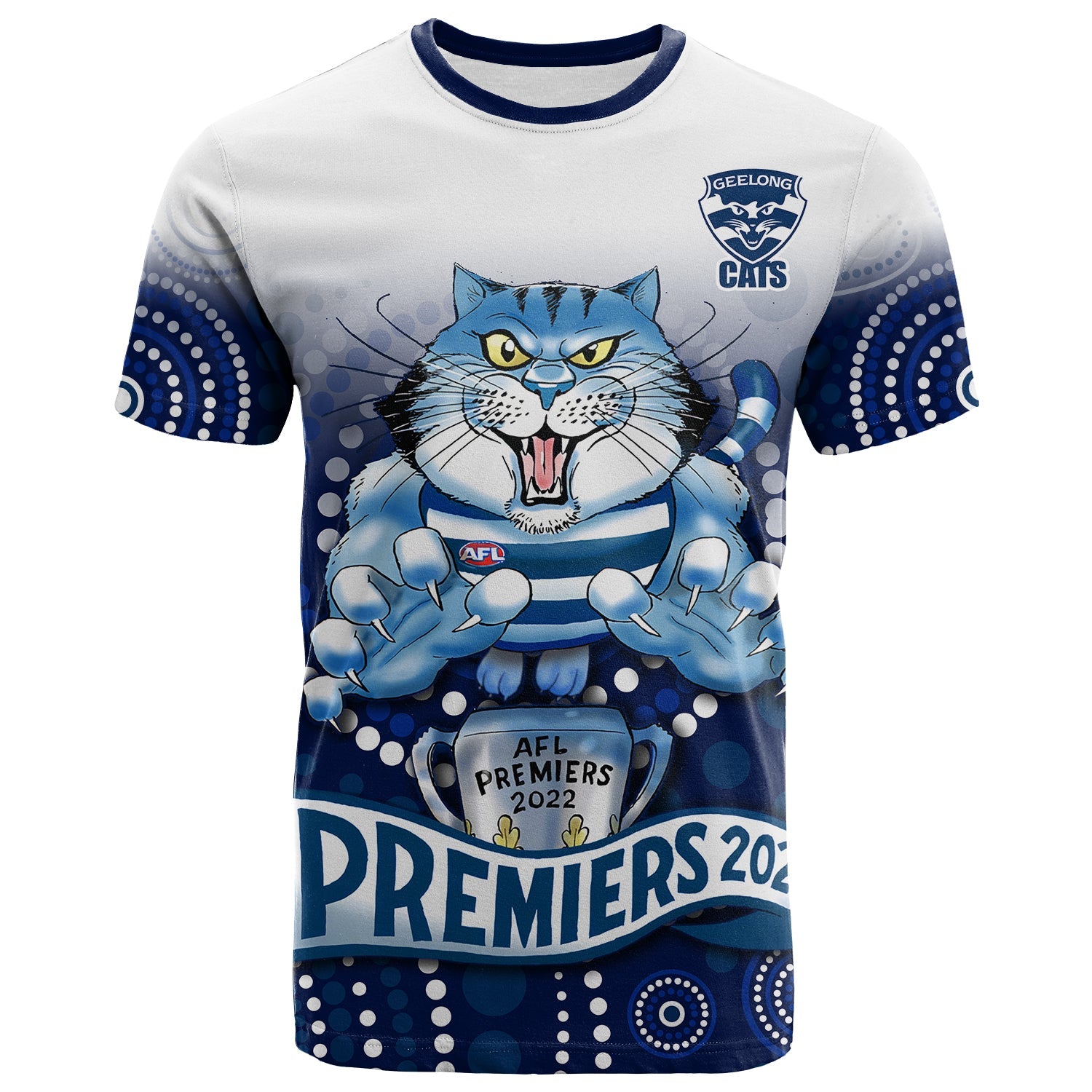 custom-text-and-number-cats-football-t-shirt-aboriginal-australian-premiers-2022-proud-geelong-cartoon