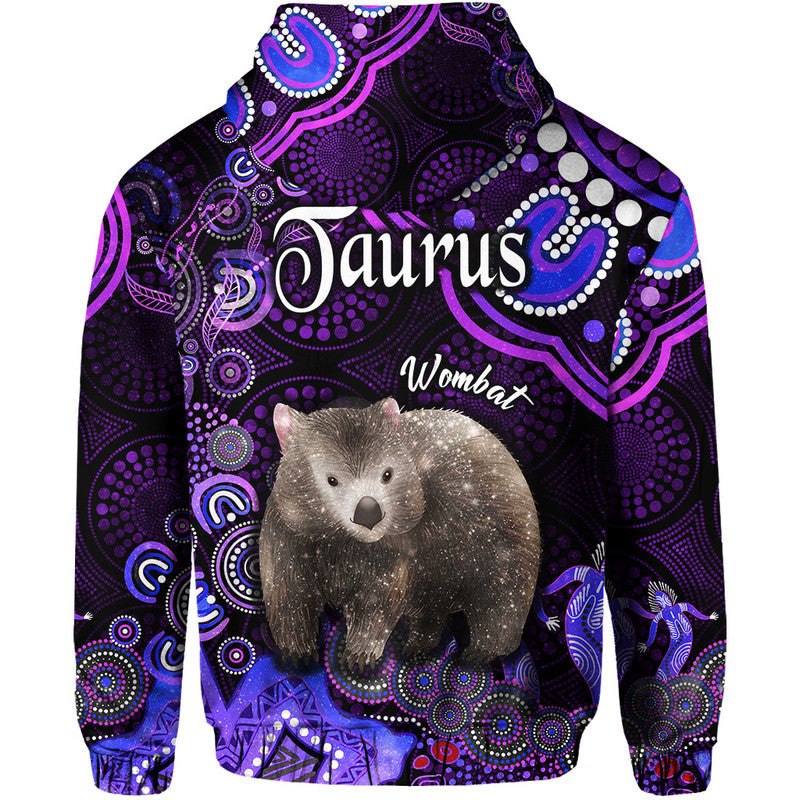 australian-astrology-zip-up-and-pullover-hoodie-taurus-wombat-zodiac-aboriginal-vibes-purple