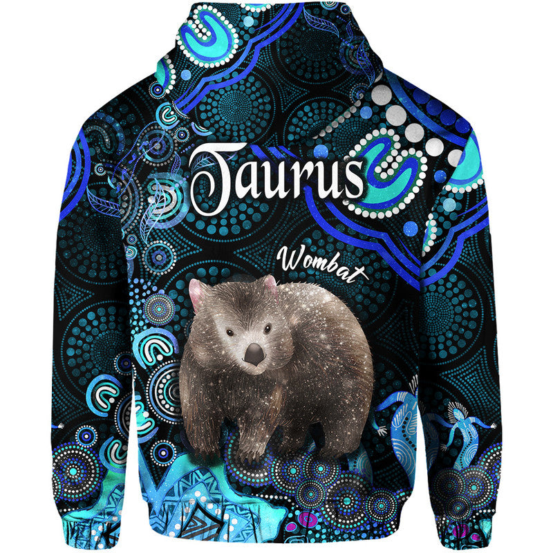 australian-astrology-zip-up-and-pullover-hoodie-taurus-wombat-zodiac-aboriginal-vibes-blue