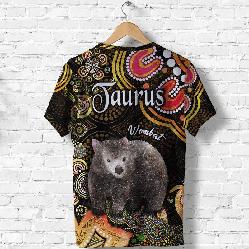 australian-astrology-t-shirt-taurus-wombat-zodiac-aboriginal-vibes-gold