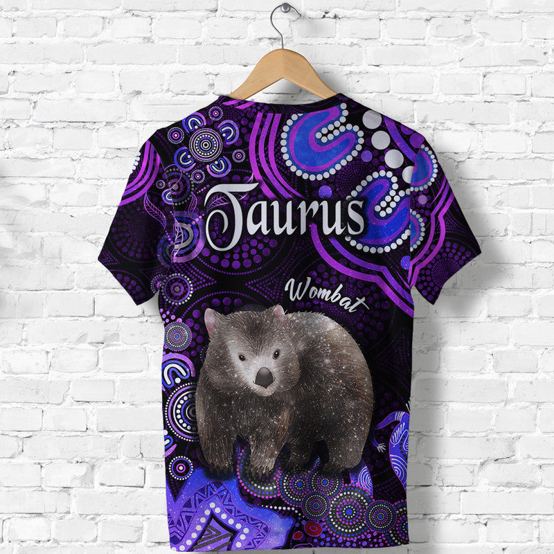 australian-astrology-t-shirt-taurus-wombat-zodiac-aboriginal-vibes-purple