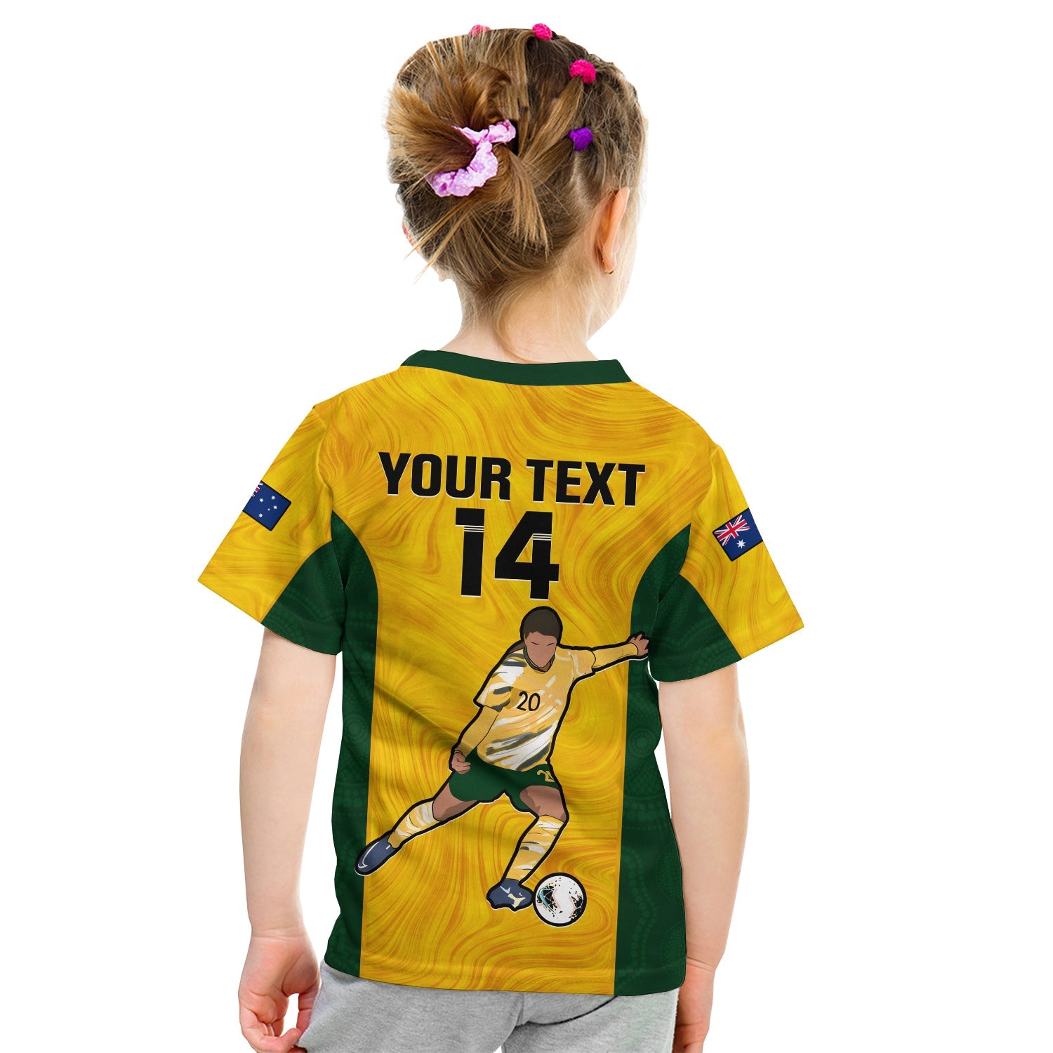 Custom Australia Soccer T Shirt Sam Kerr Matildas World Cup Yellow LT14