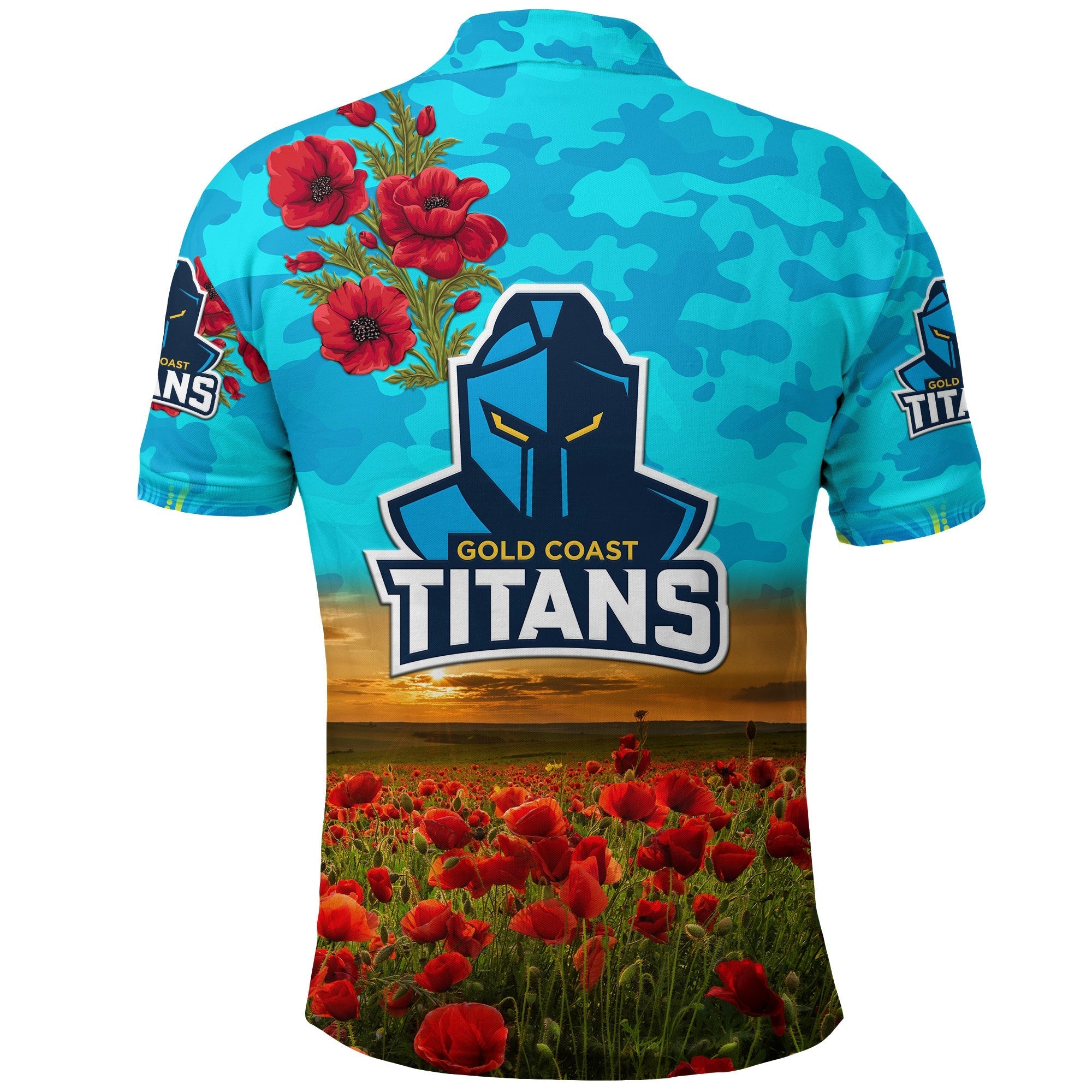 gold-coast-titans-anzac-2022-polo-shirt-poppy-flowers-vibes