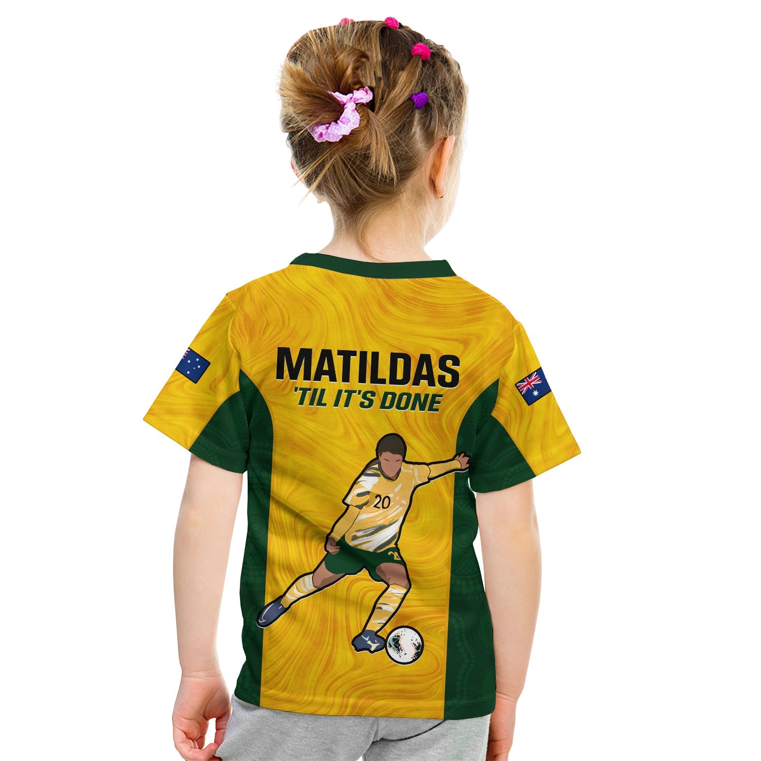 Australia Soccer T Shirt Sam Kerr Matildas World Cup Yellow LT14