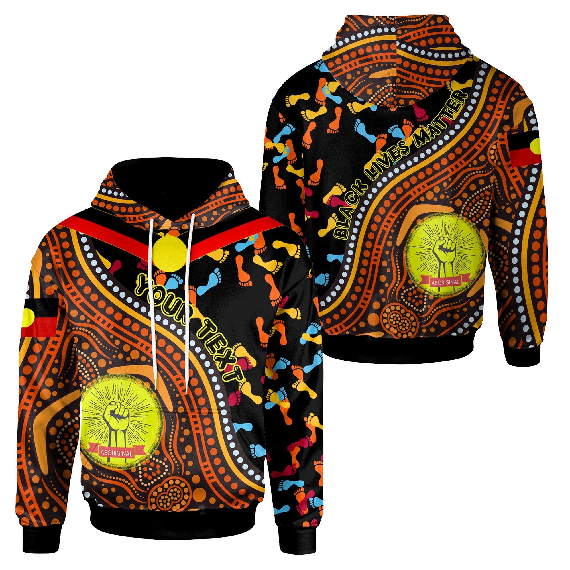 custom-hoodie-aboriginal-style-flag-black-live-matter