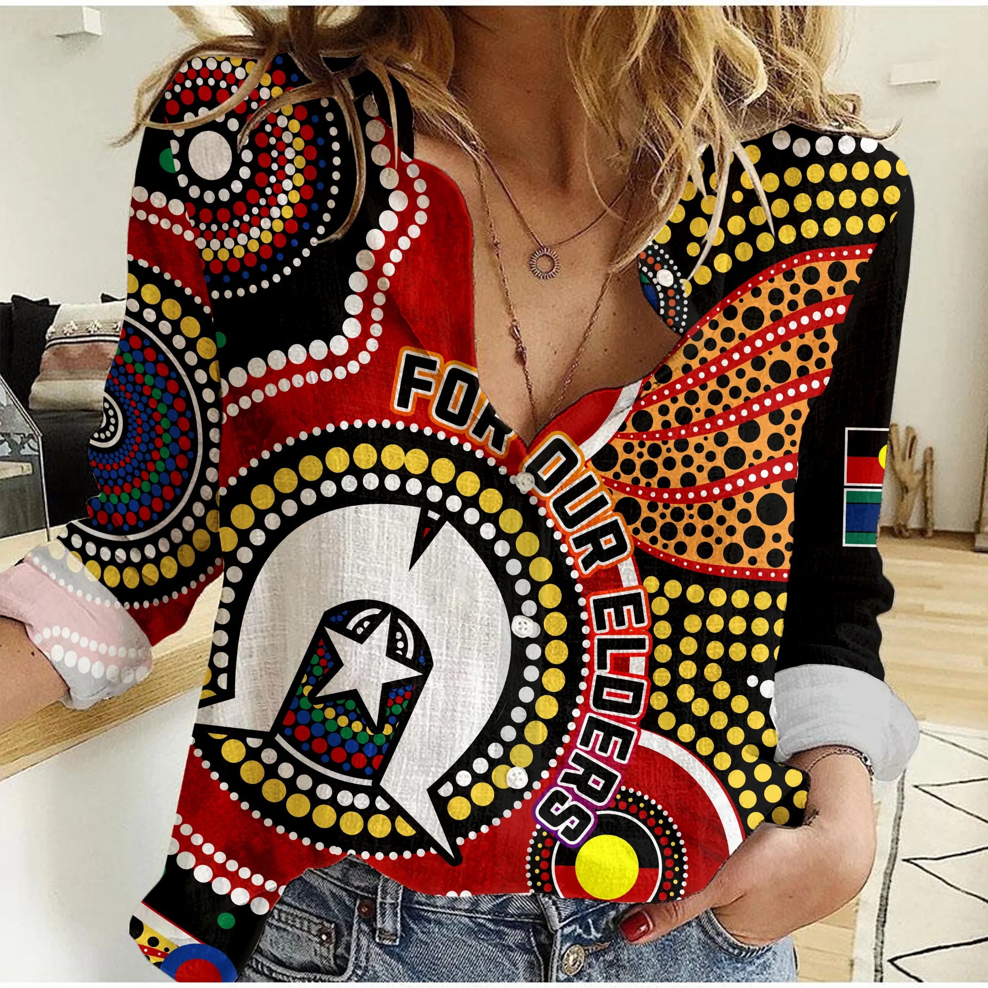 custom-personalised-australia-naidoc-week-women-casual-shirt-for-our-elders-aborigines-and-islanders-flag