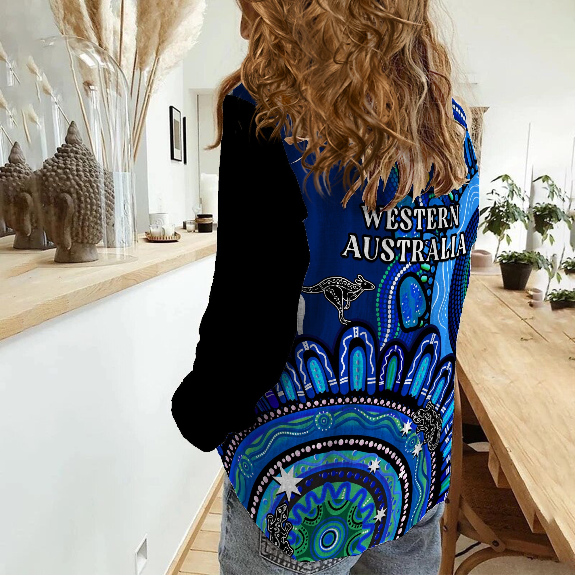 western-australia-state-women-casual-shirt-wa-aussie-indigenous-art