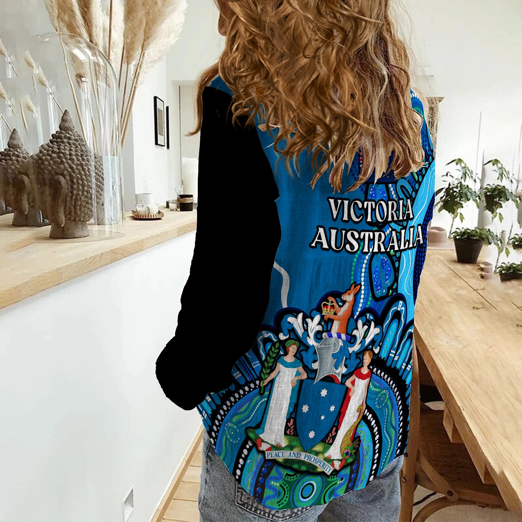 victoria-state-women-casual-shirt-australian-indigenous-art