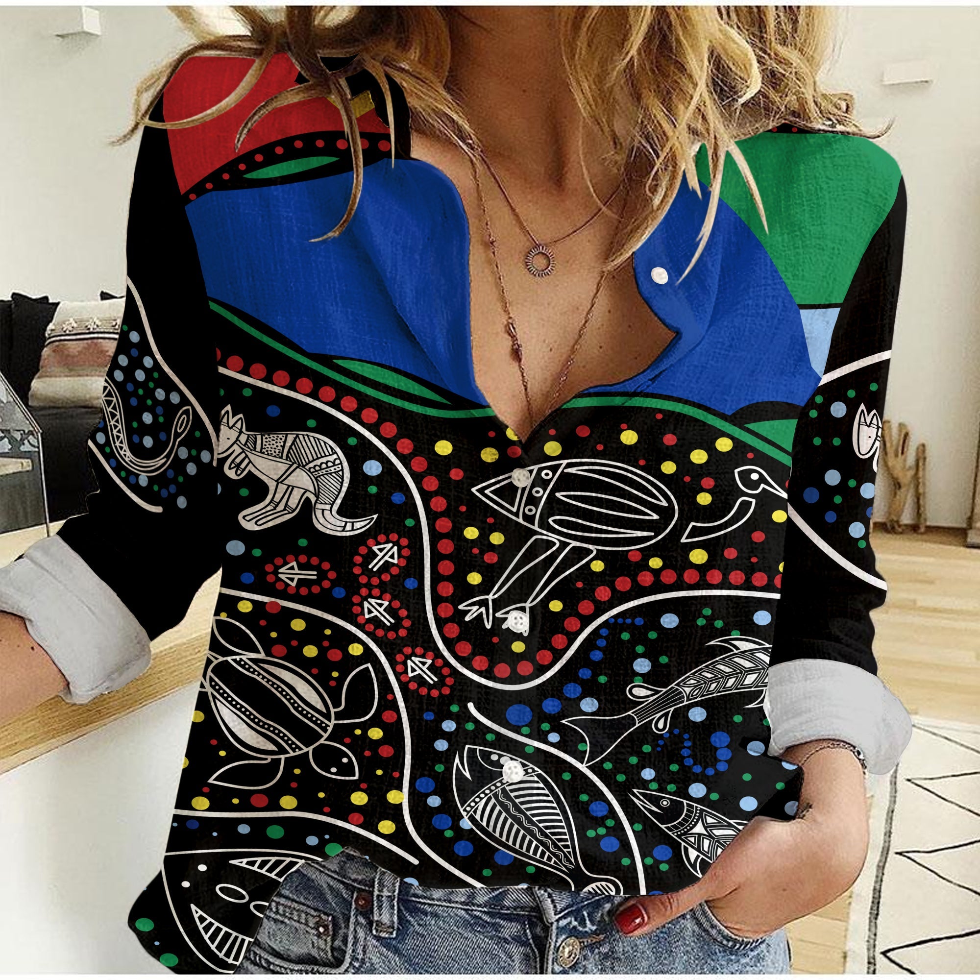 custom-text-and-number-naidoc-week-women-casual-shirt-national-aborigines-and-torres-strait-islander-animals-aboriginal-art