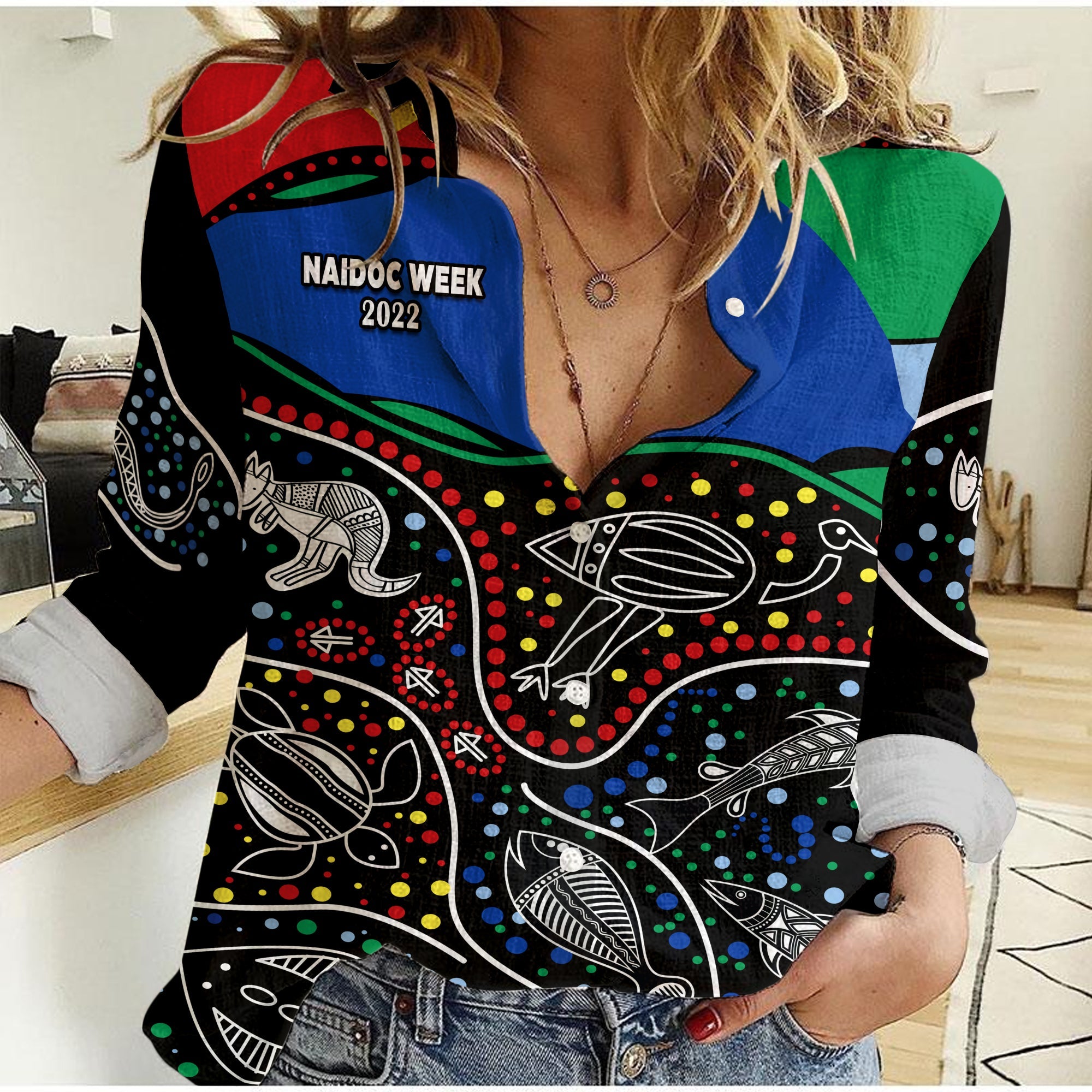 naidoc-week-2022-women-casual-shirt-national-aborigines-and-torres-strait-islander-animals-aboriginal