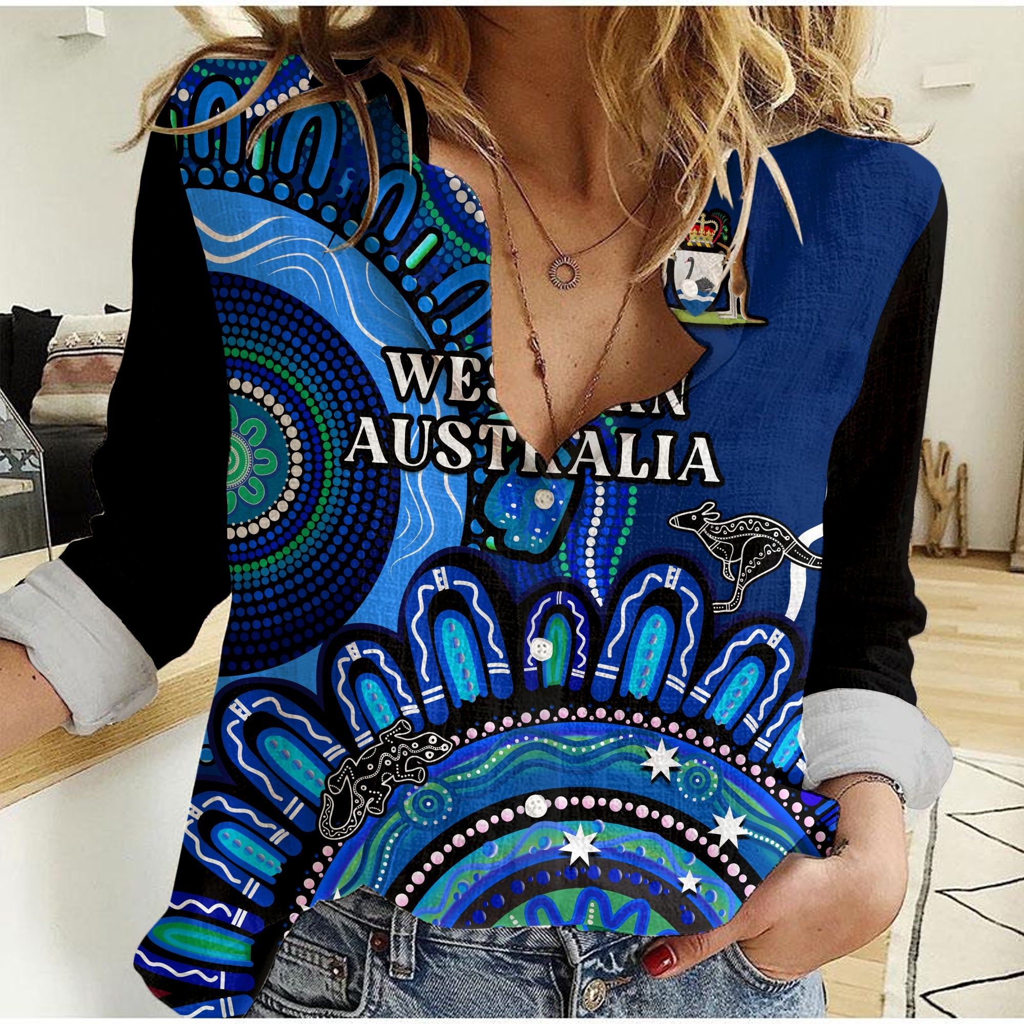 custom-personalised-western-australia-state-women-casual-shirt-wa-aussie-indigenous-art