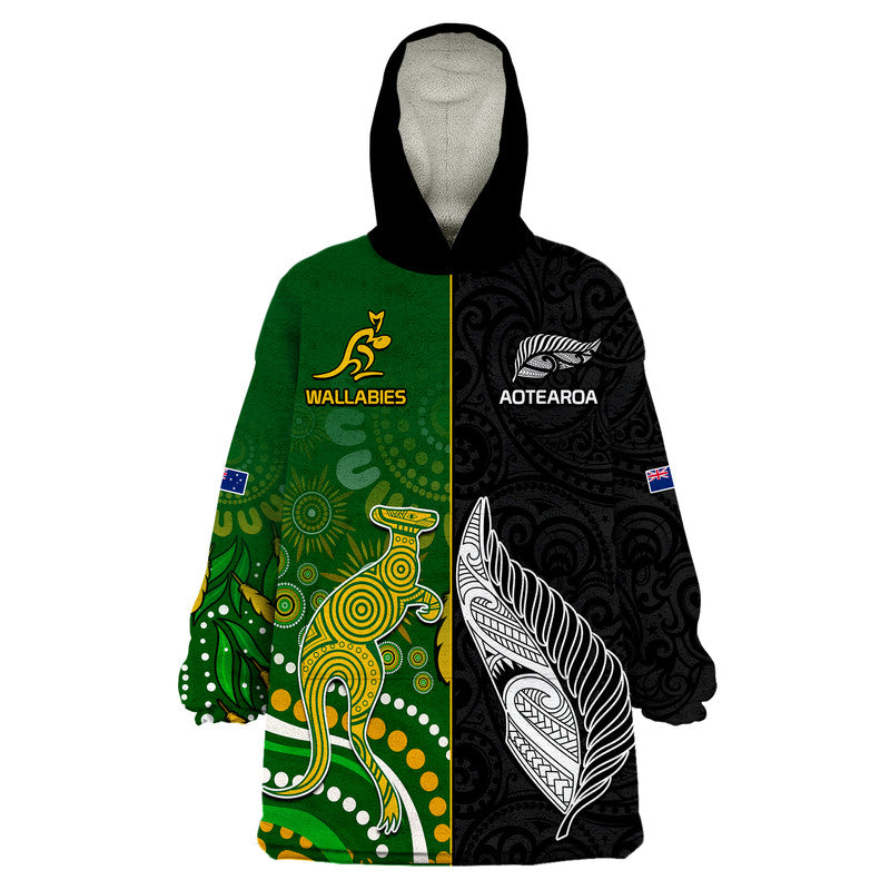 custom-personalised-aotearoa-rugby-all-black-combine-australia-wallabies-wearable-blanket-hoodie-aboriginal-kangaroo-and-maori-fern