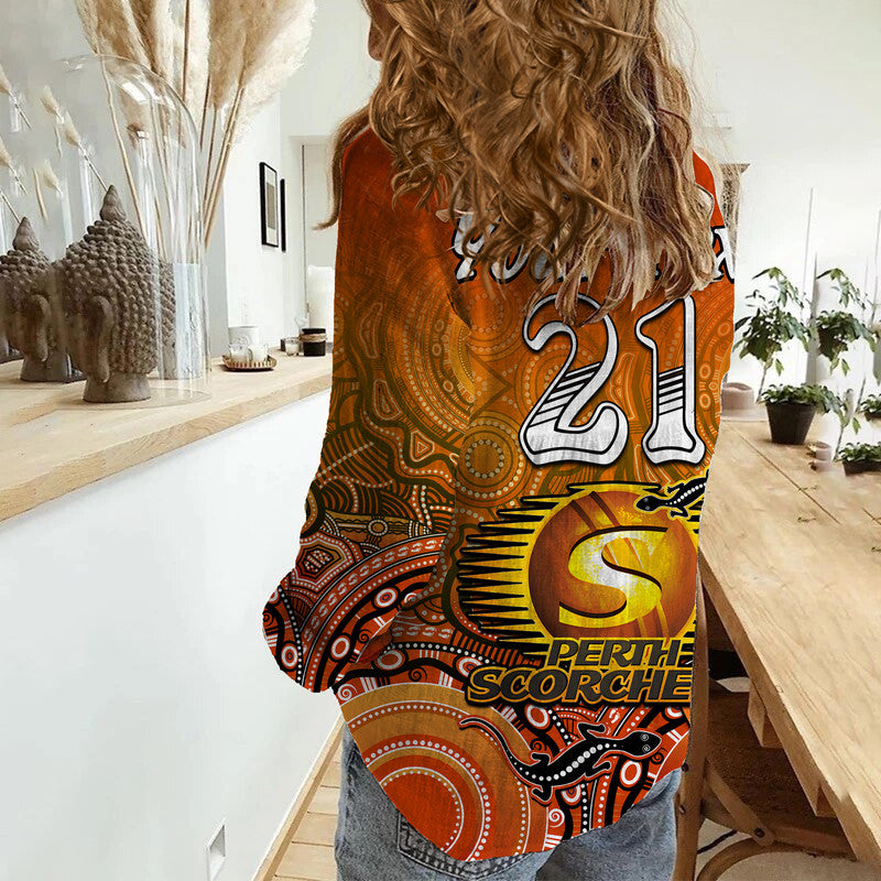 custom-personalised-perth-scorchers-champions-women-casual-shirt-lizard-indigenous-aboriginal