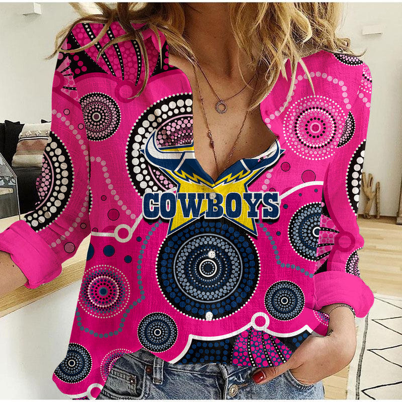 custom-personalised-and-number-cowboys-rugby-casual-shirt-aboriginal-pink-jersey