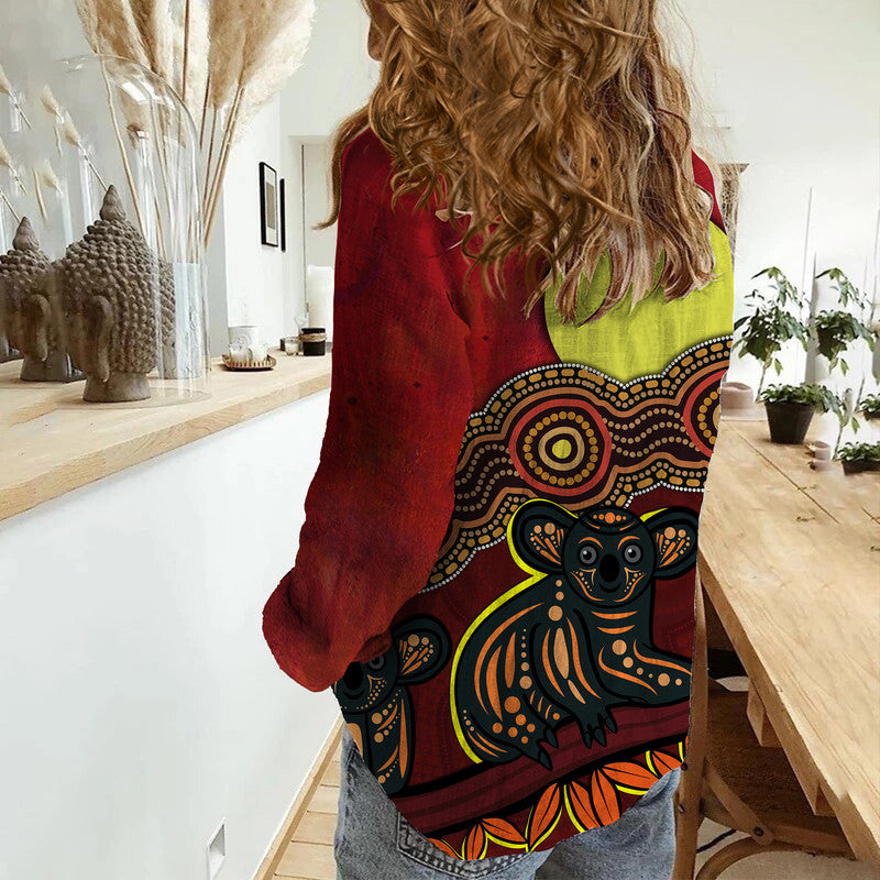 aboriginal-woman-casual-shirt-australian-indigenous-koala