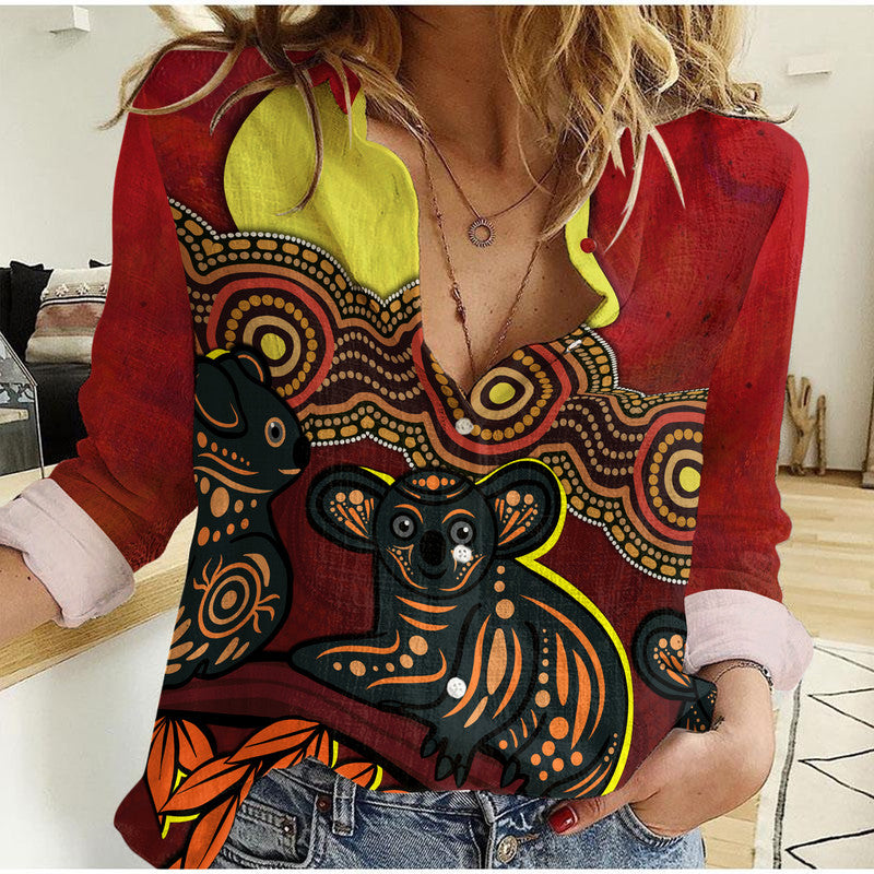 aboriginal-woman-casual-shirt-australian-indigenous-koala