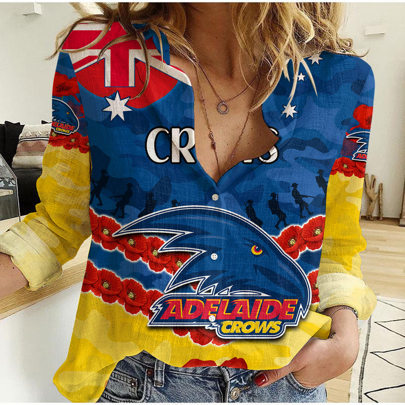 custom-personalised-adelaide-crows-football-anzac-women-casual-shirt-lest-we-forget