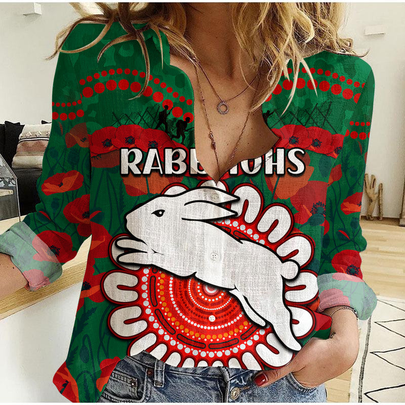 rabbitohs-rugby-anzac-women-casual-shirt-camouflage-poppy