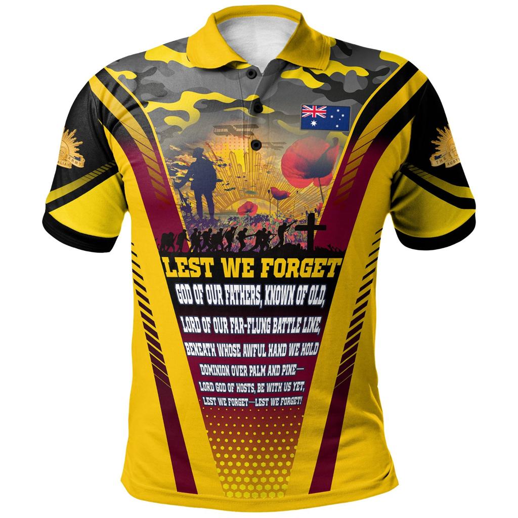 Australia Anzac Camo Polo Shirt - Custom Anzac Poem Lest We Forget Polo Shirt