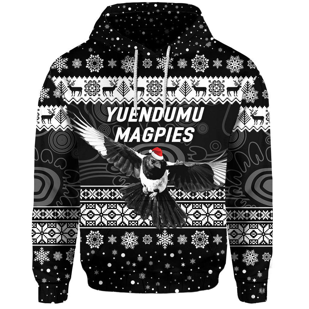 Yuendumu Magpies Football Club Hoodie Christmas Simple Style - Black LT8