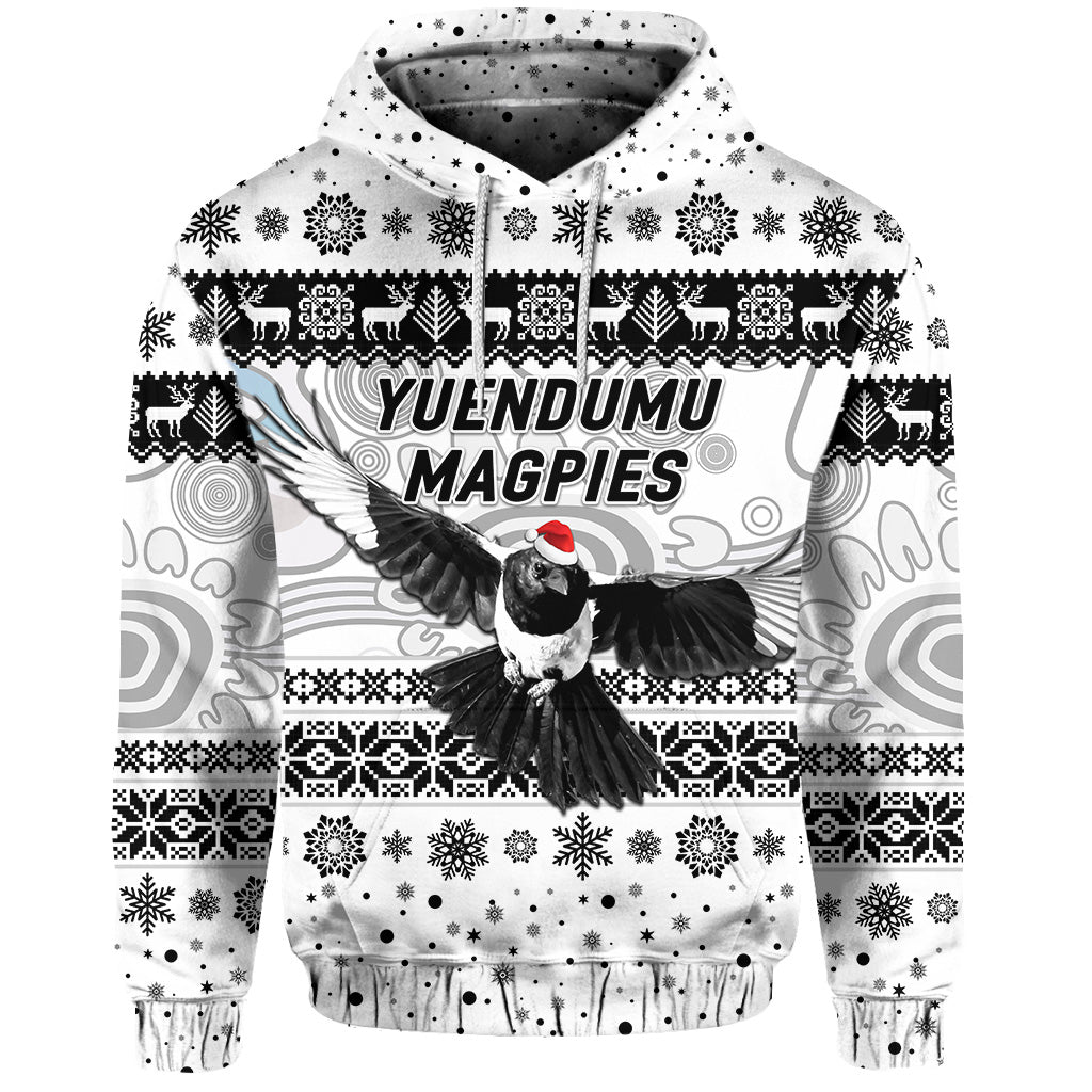 Yuendumu Magpies Football Club Hoodie Christmas Simple Style - White LT8