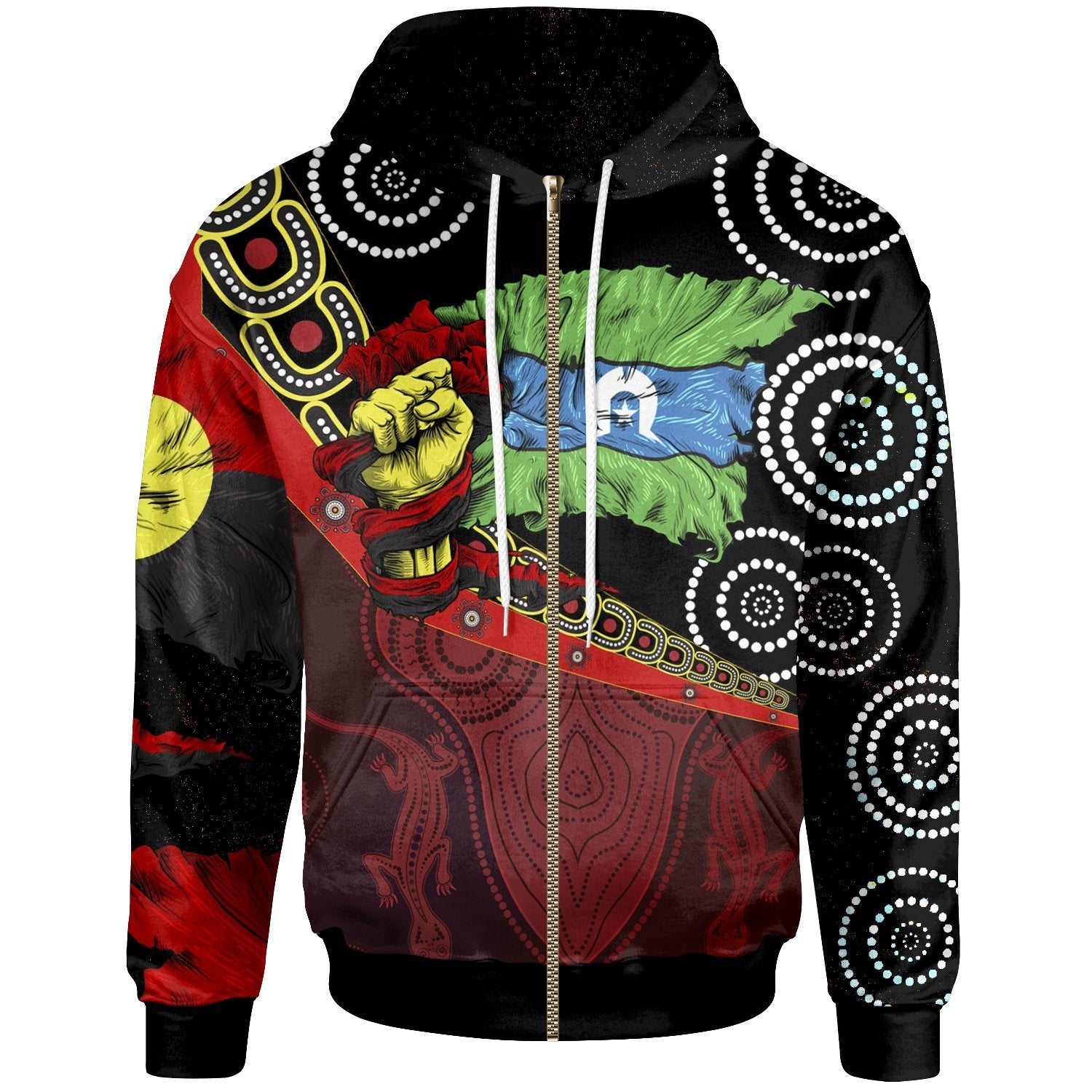 zip-hoodie-aboriginal-flags-dot-acrylic-paint-style-naidoc-unisex