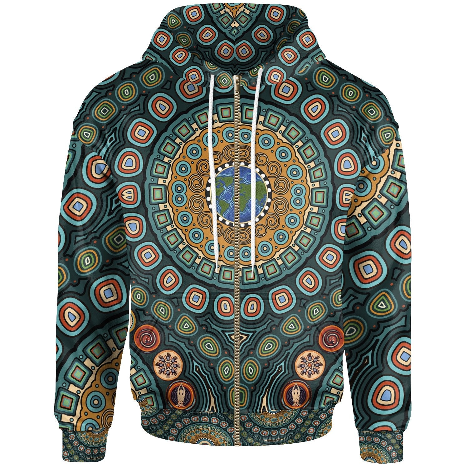 zip-up-hoodie-aboriginal-green-dot-painting-with-earth