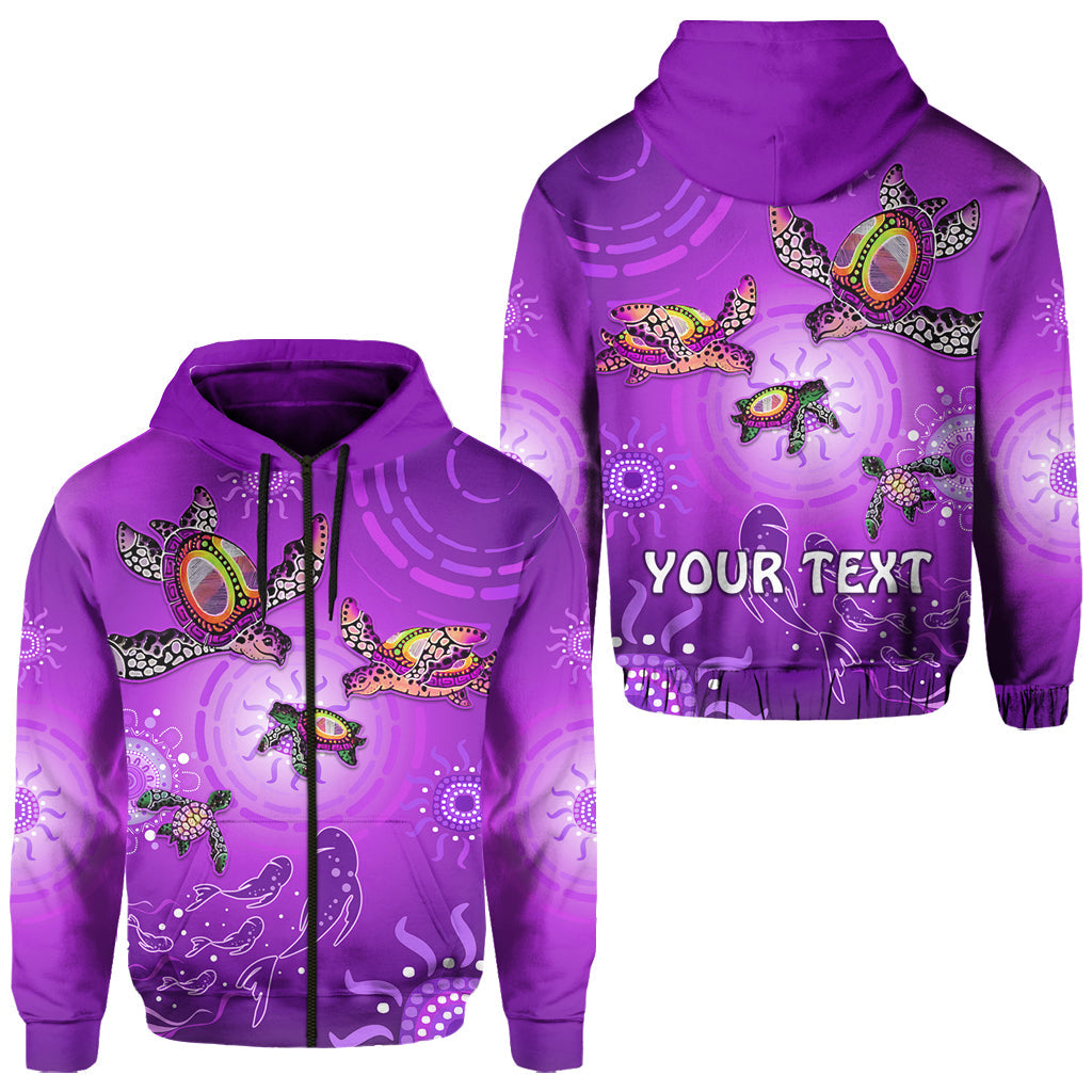 custom-personalised-australian-aboriginal-zip-hoodie-happy-turtle-family-version-purple