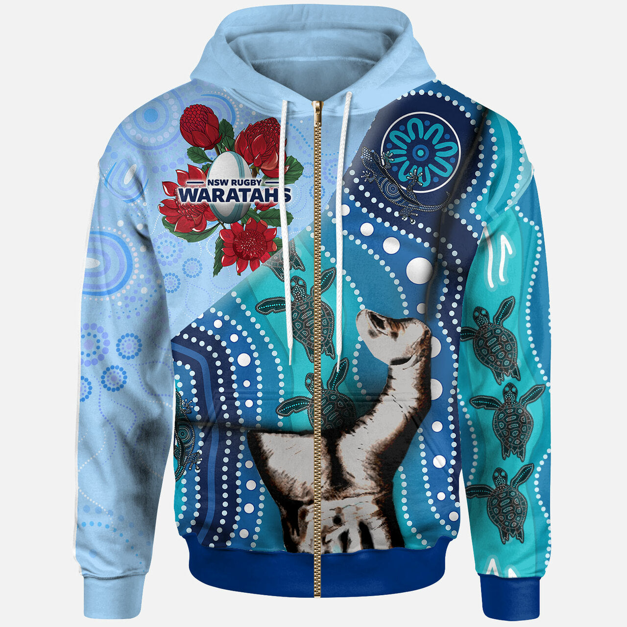 Waratahs Rugby Indigenous Custom Patronage Hoodie - NSW Waratahs Bloods In My Veins LT10