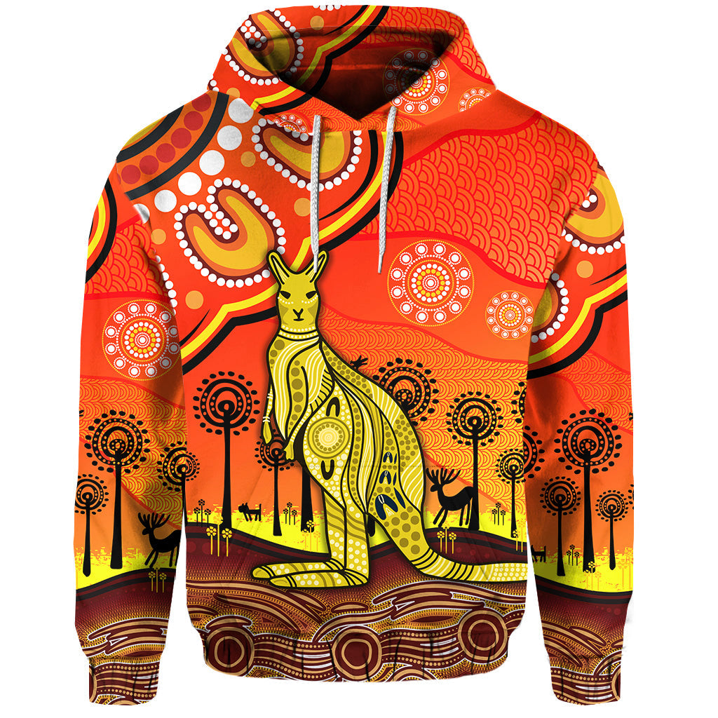 custom-personalised-aboriginal-art-kangaroo-hoodie-indigenous-unique-vibes-orange