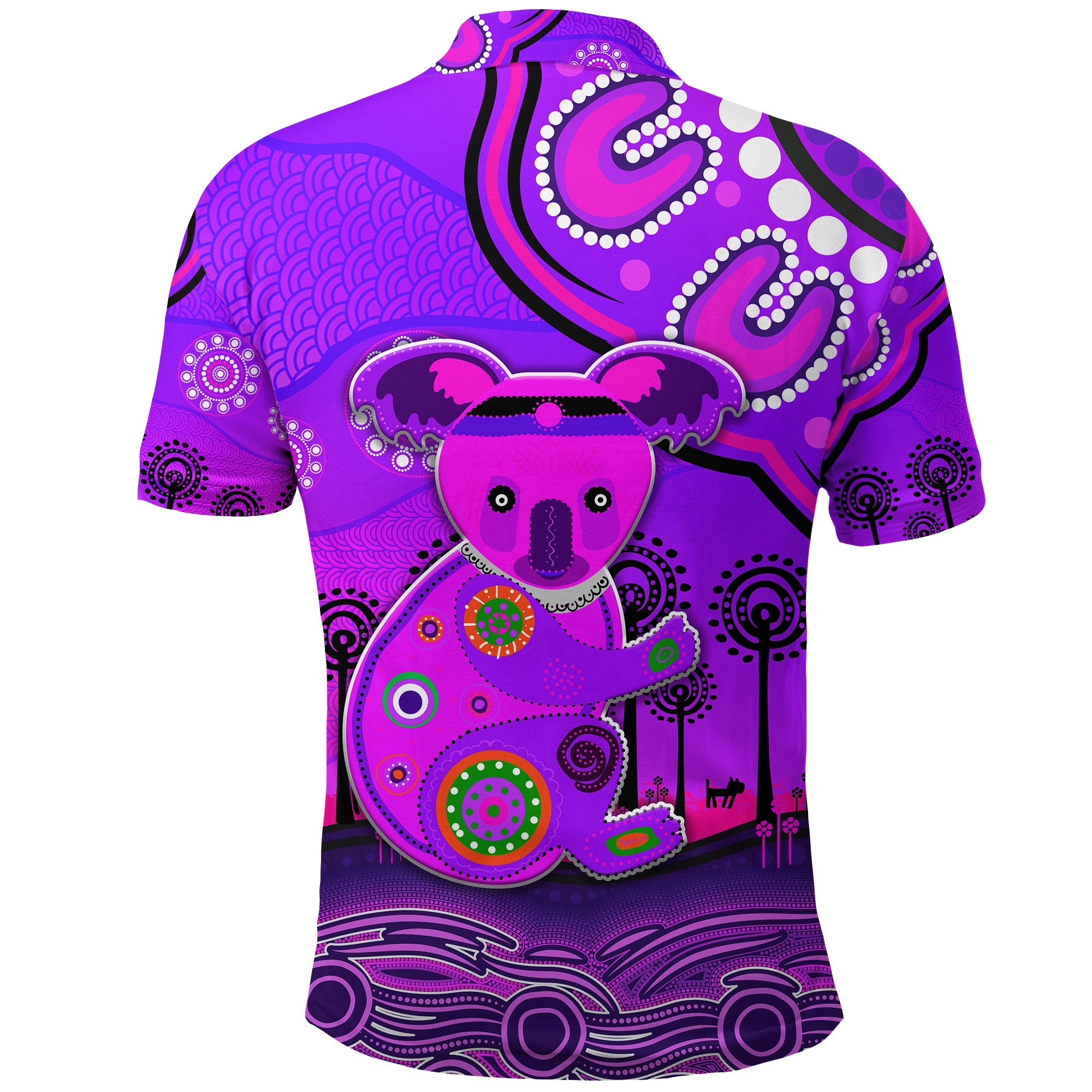 aboriginal-art-koala-polo-shirt-indigenous-unique-vibes-purple