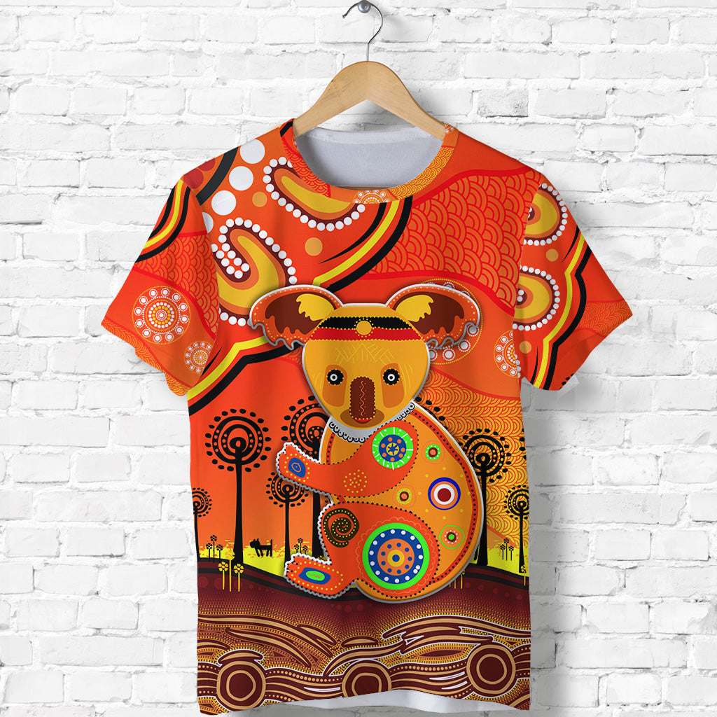 aboriginal-art-koala-t-shirt-indigenous-unique-vibes-orange