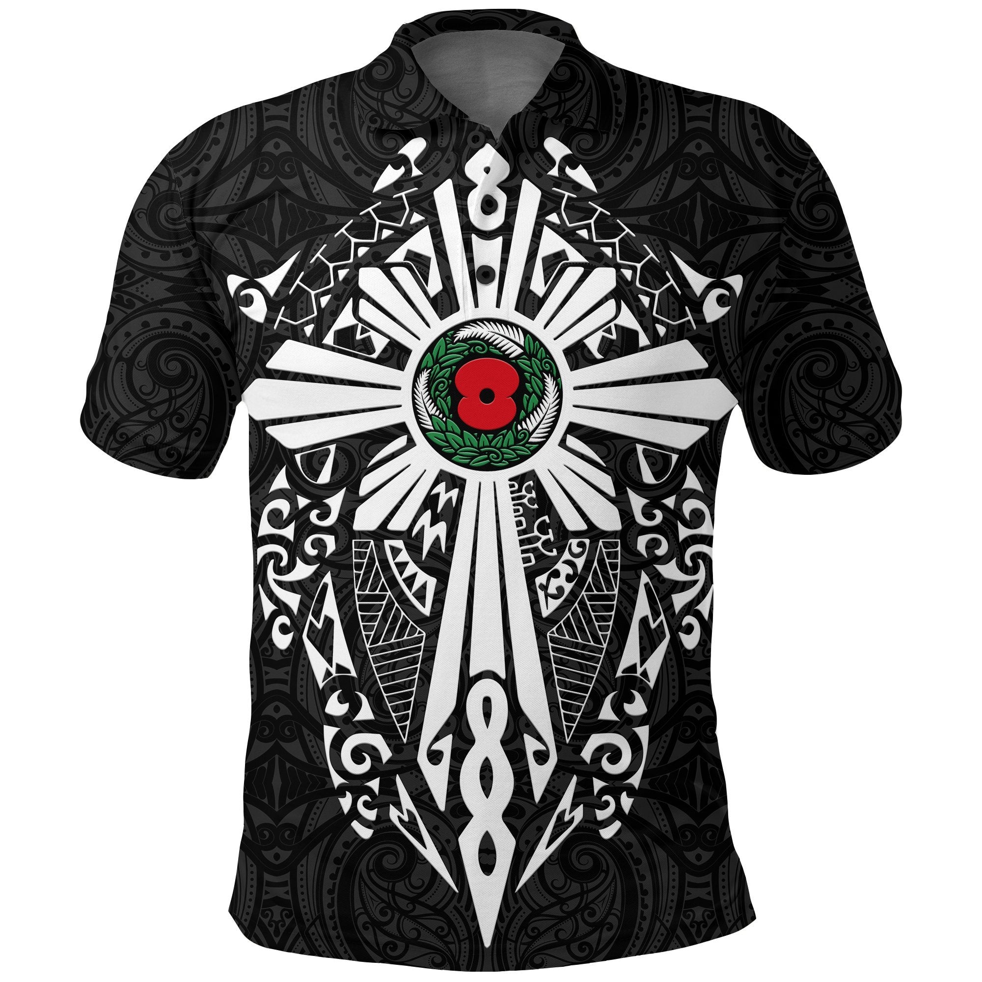 new-zealand-anzac-polo-shirt-lest-we-forget-maori-cross-tattoo-golf-shirt