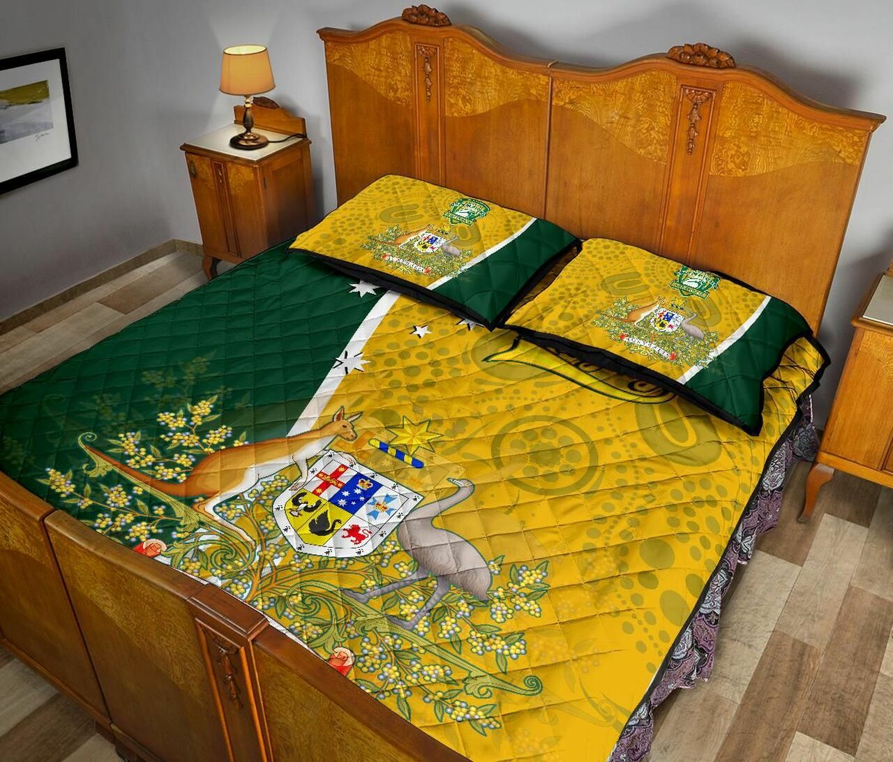 australia-quilt-bed-set-australia-coat-of-arm-in-style