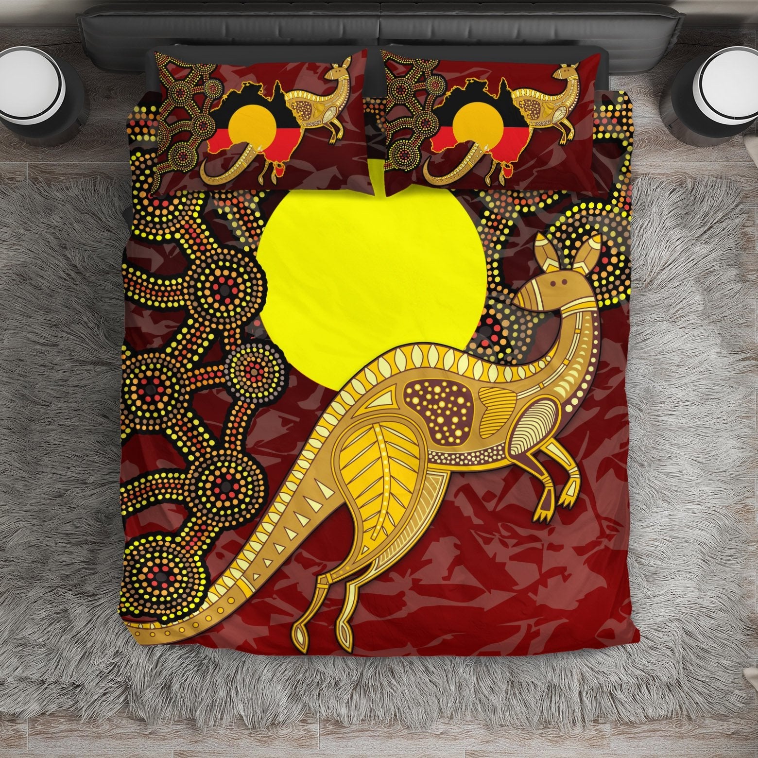 bedding-set-australia-aboriginal-flag-and-kangaroo