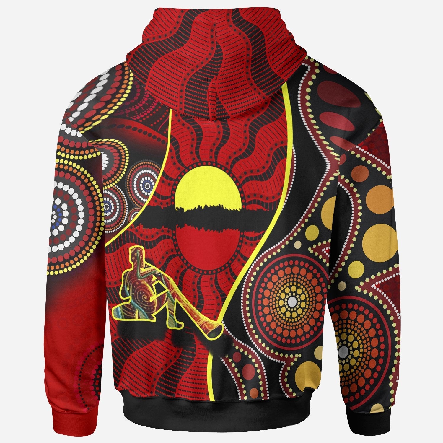 [Custom] Hoodie - Australia Aboriginal Dots With Didgeridoo