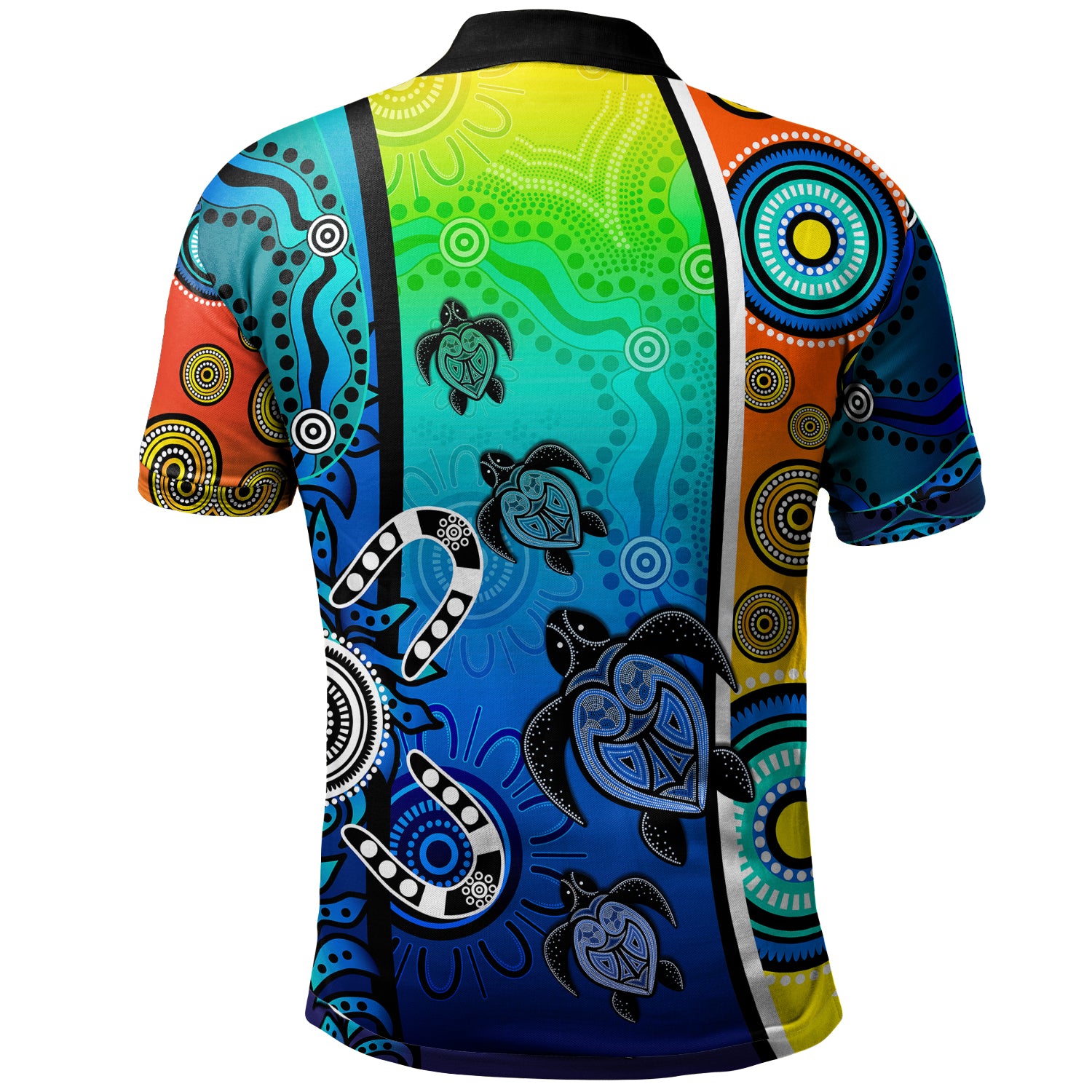 [Port Augusta] Australia Aboriginal Inspired Polo Shirt - Boomerang With Dot Painting