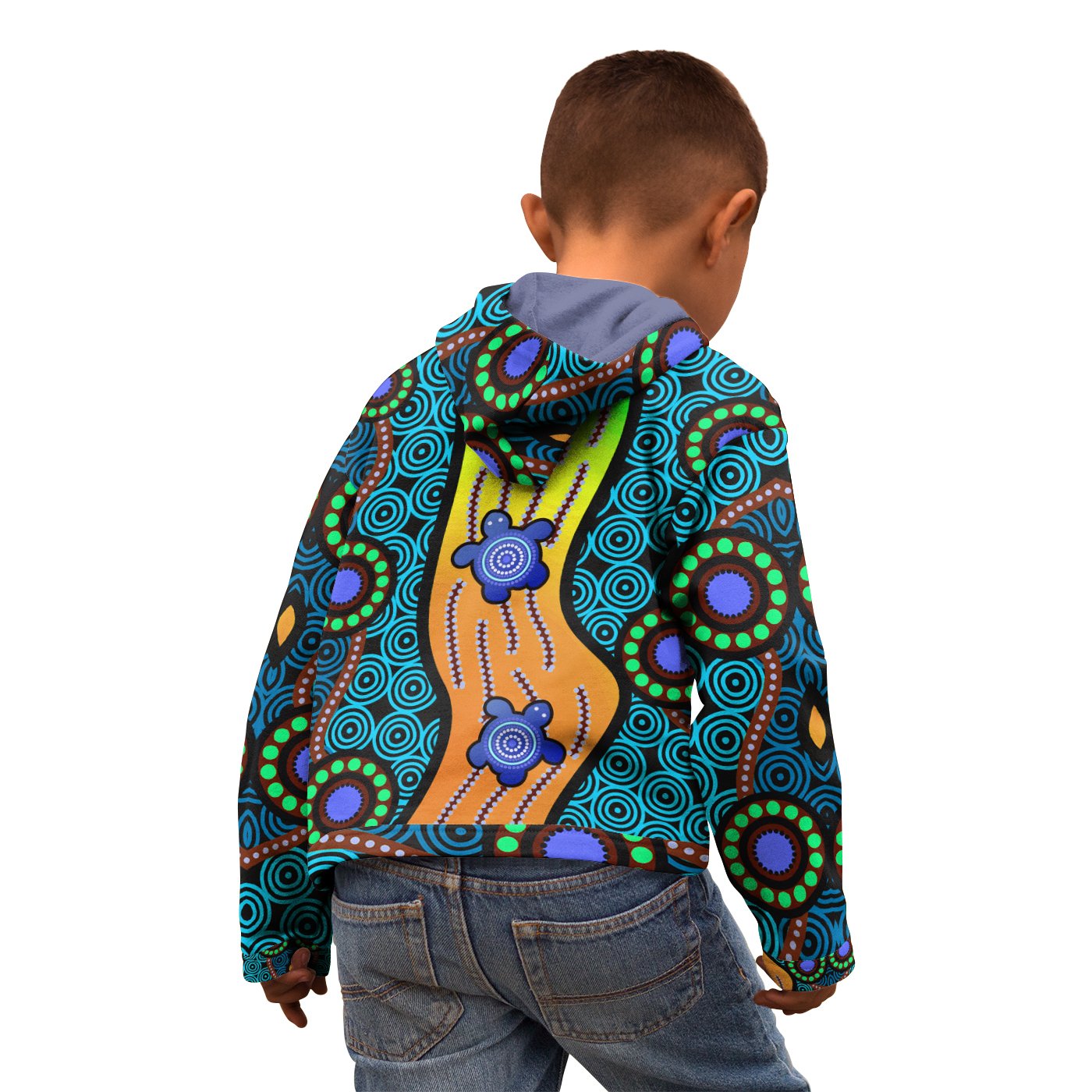 zip-up-hoodie-kids-aboriginal-turtle