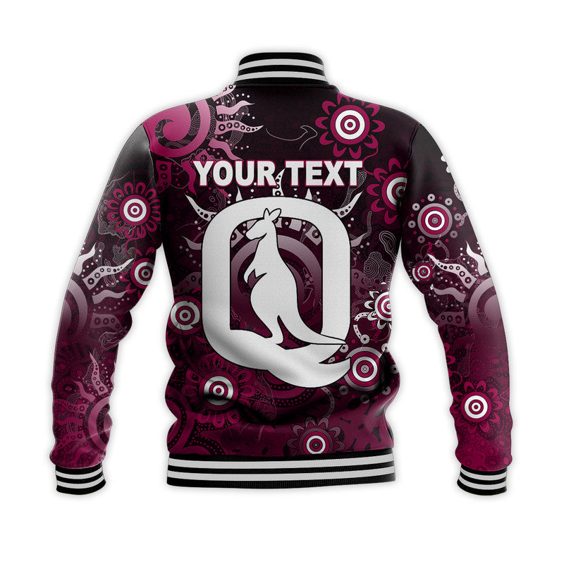 (Custom Personalised) QLD Maroons Baseball Jacket  Aboriginal  LT6