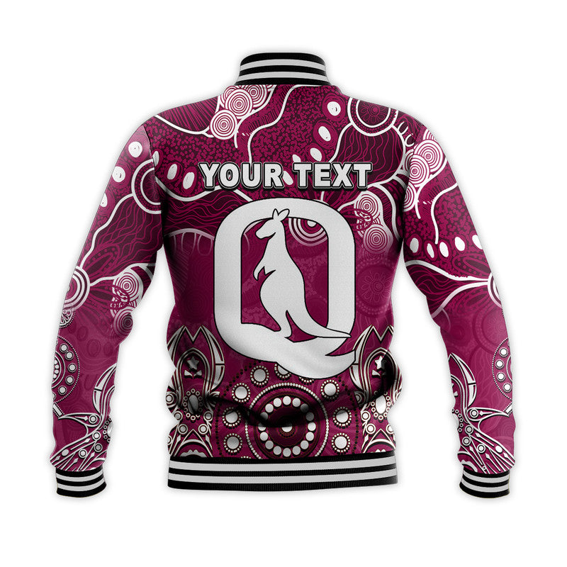 (Custom Personalised) Queensland Maroons Baseball Jacket  Aboriginal  LT6